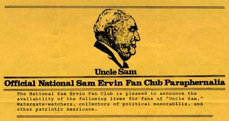 National Sam Ervin Fan Club Paraphernalia